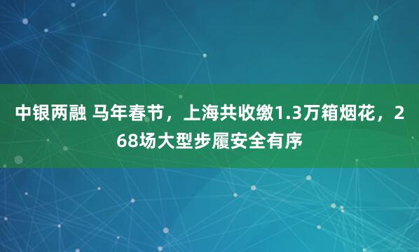 中银两融 马年春节，上海共收缴1.3万箱烟花，268场大型步履安全有序
