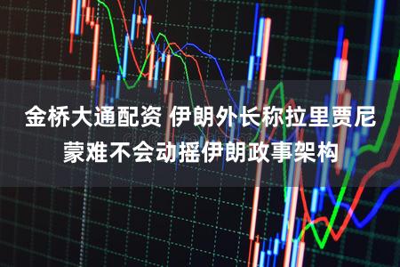 金桥大通配资 伊朗外长称拉里贾尼蒙难不会动摇伊朗政事架构